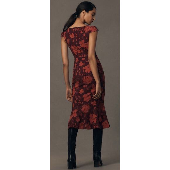 Anthropologie The Cecily Fit and Flare Floral Sweetheart Stretch Dress Small - Picture 3 of 13